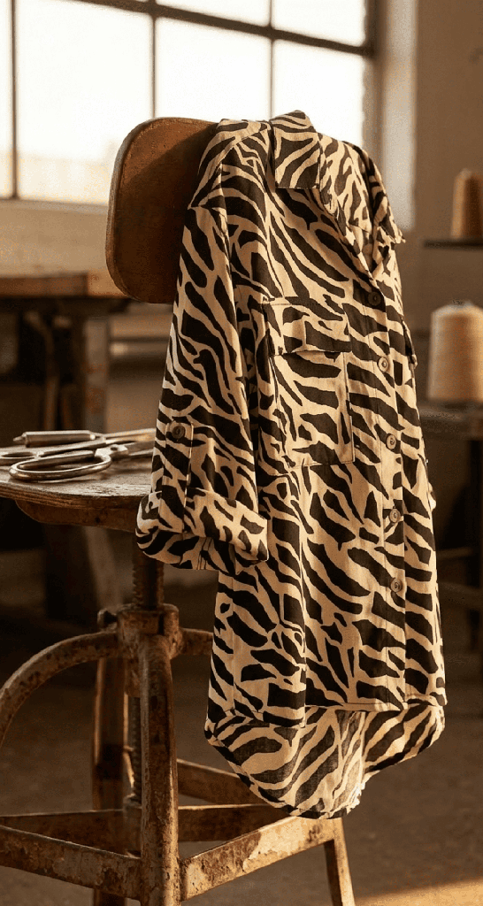 Camisa Java negro sobre blanco