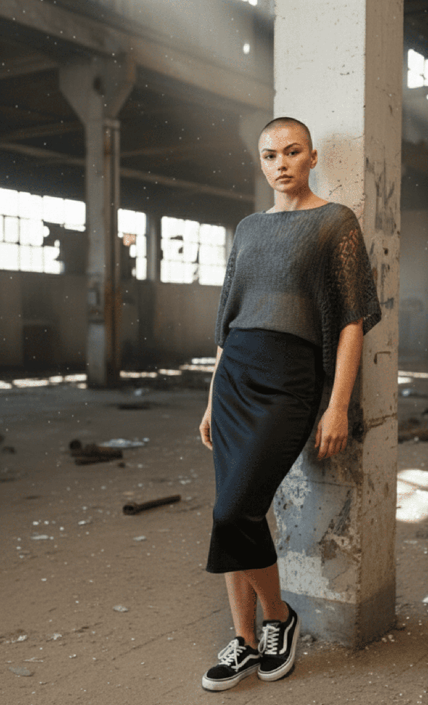 Top ganchillo Mansuar gris