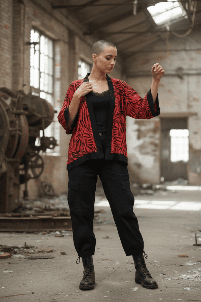 Kimono Tajogaite cebra rojo