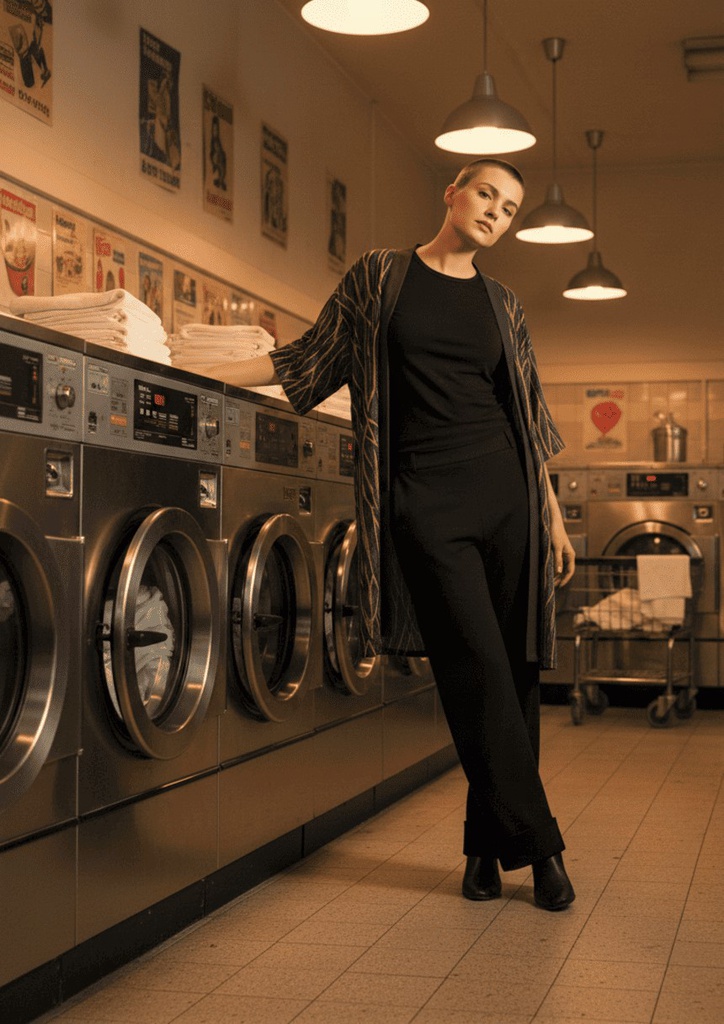 Kimono largo Teide hojas azules