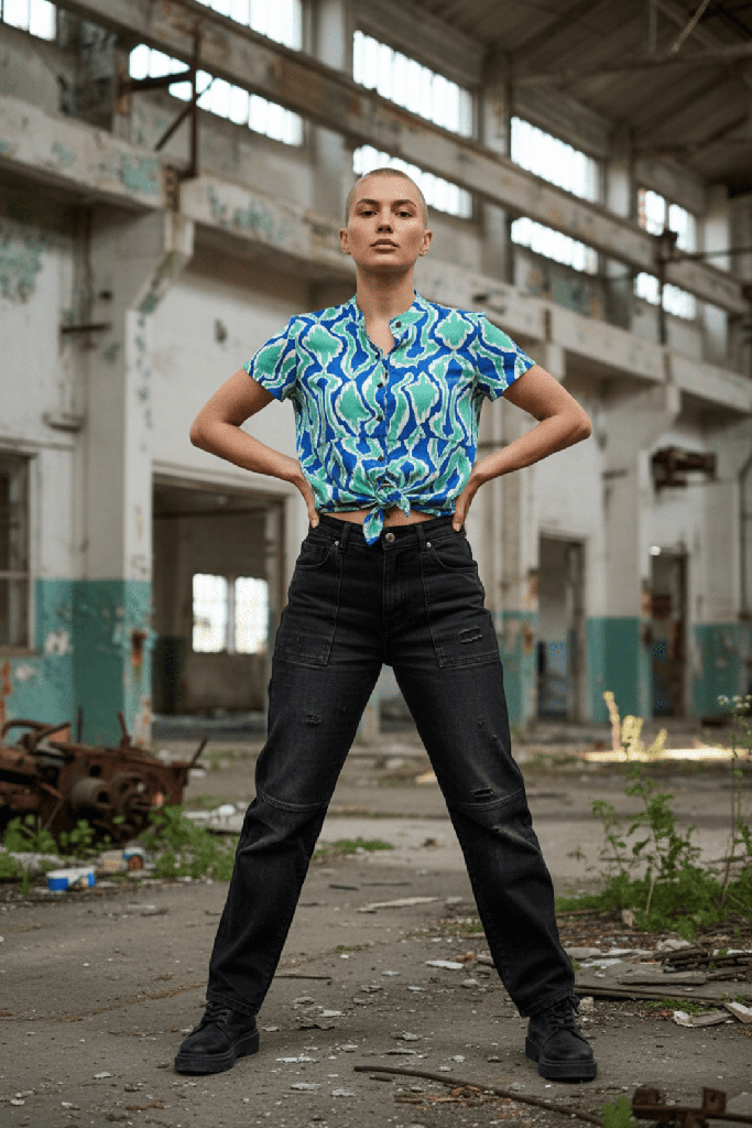 Camisa Siwa Tribal azul