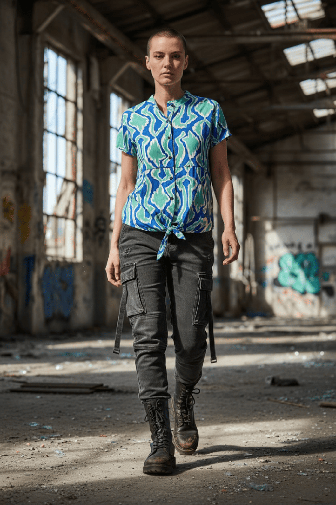 Camisa Siwa Tribal azul