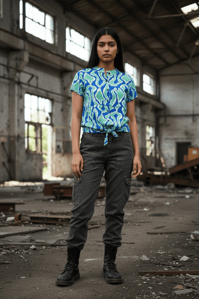 Camisa Siwa Tribal azul