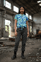 Camisa Siwa Tribal azul