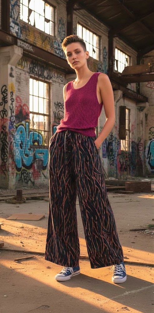 Pantalón Paniki hojas azules