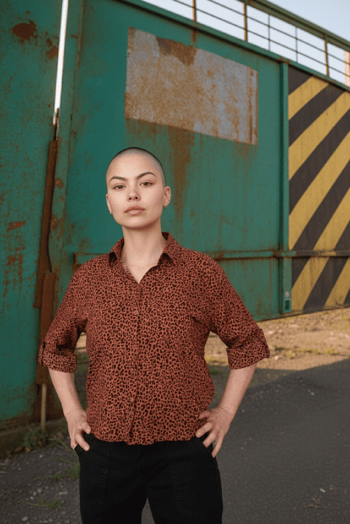 Camisa Alnif animal marrón