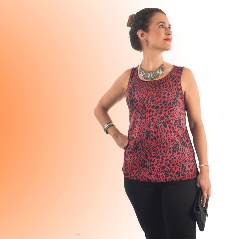 Camiseta tirantes Tual animal print