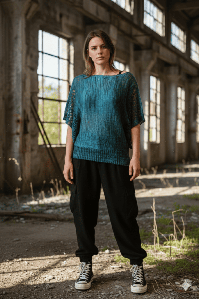 Top ganchillo Mansuar azul