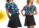 Camisa Hatta azul flores