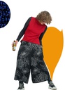 Pantalón pirata Célebes negro flores