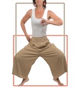 Pantalón pirata Célebes marrón y blanco