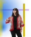 Kimono Tajogaite flores rojas