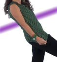 Camiseta cuello drapeado Misr flores verde
