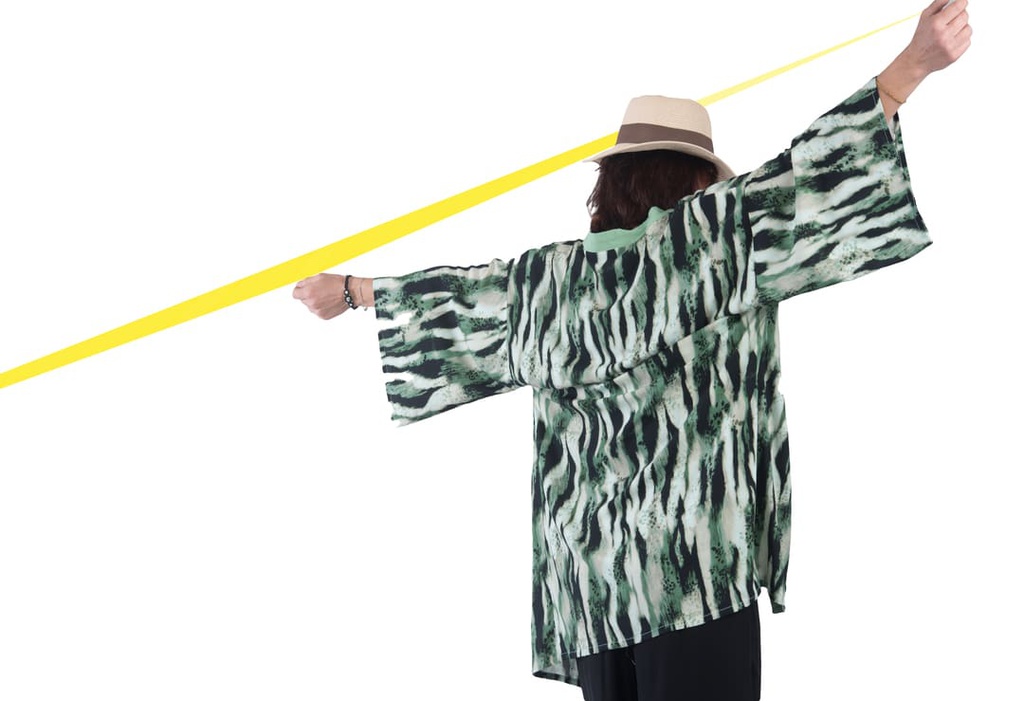 Kimono largo Teide animal verde