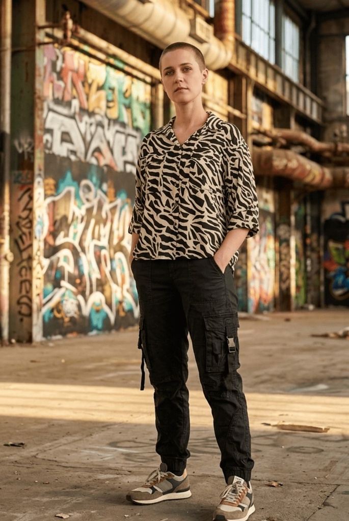 Camisa Java negro sobre blanco