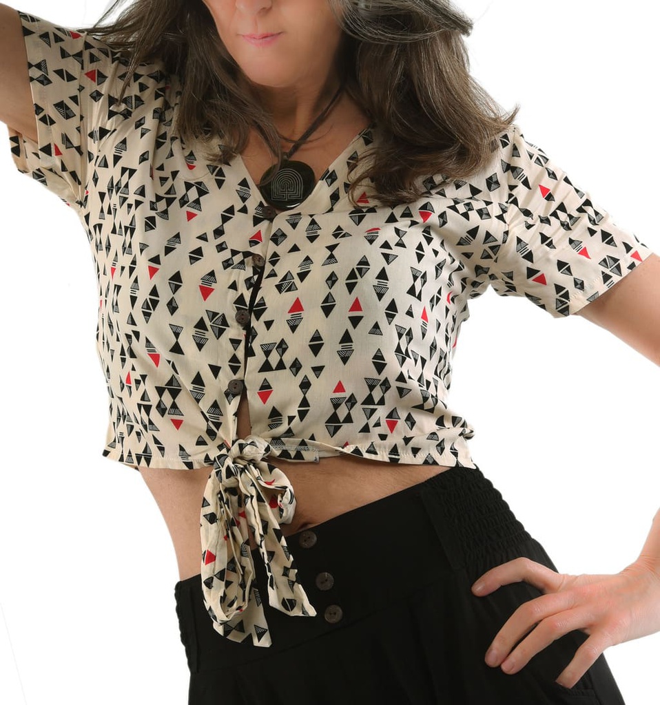 Camisa Alnif blanca tribal