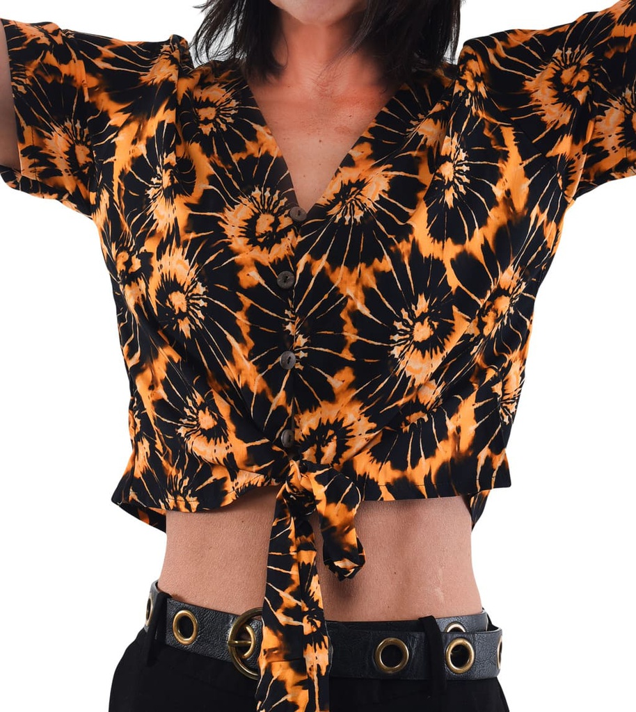 Camisa Alnif tie-dye mostaza