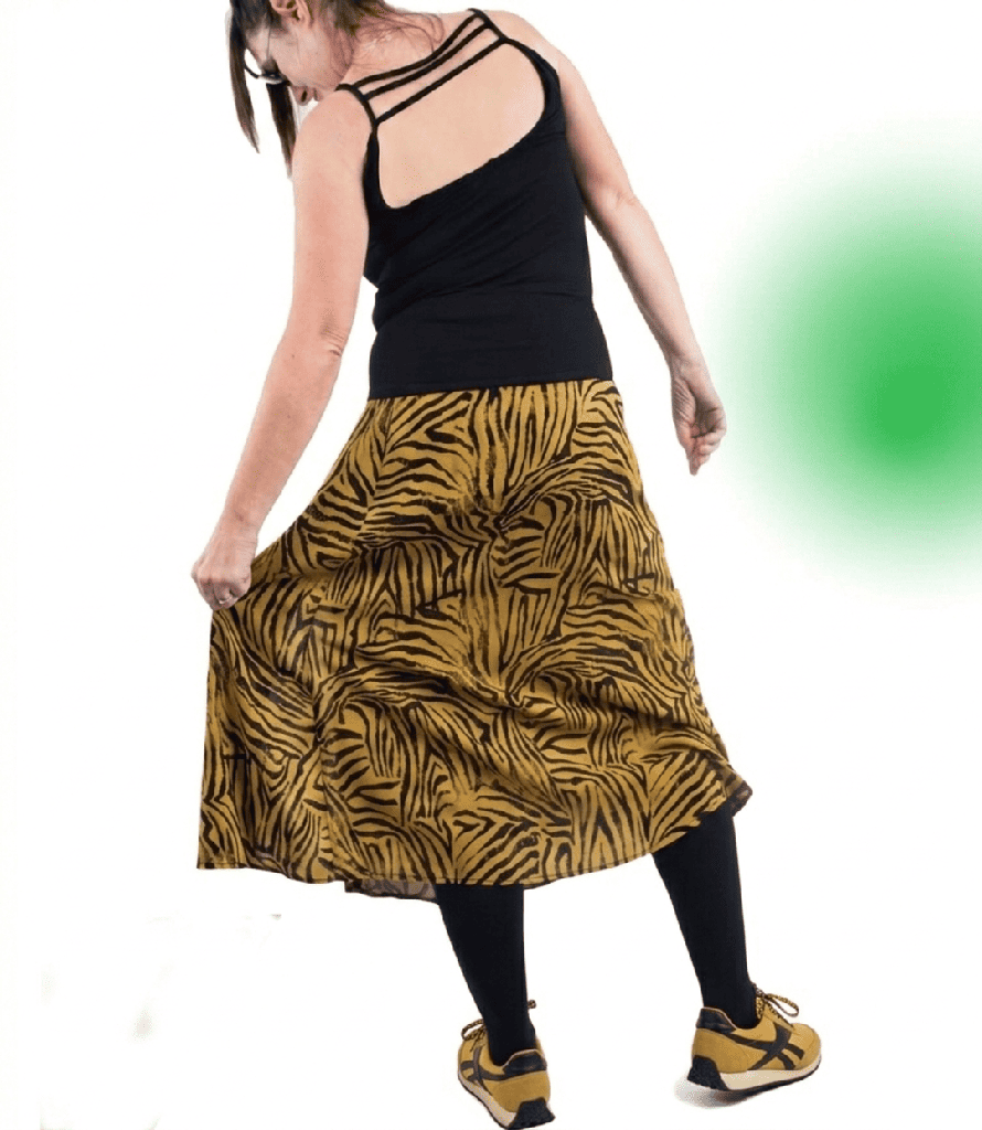 Falda Isfahán cebra mostaza