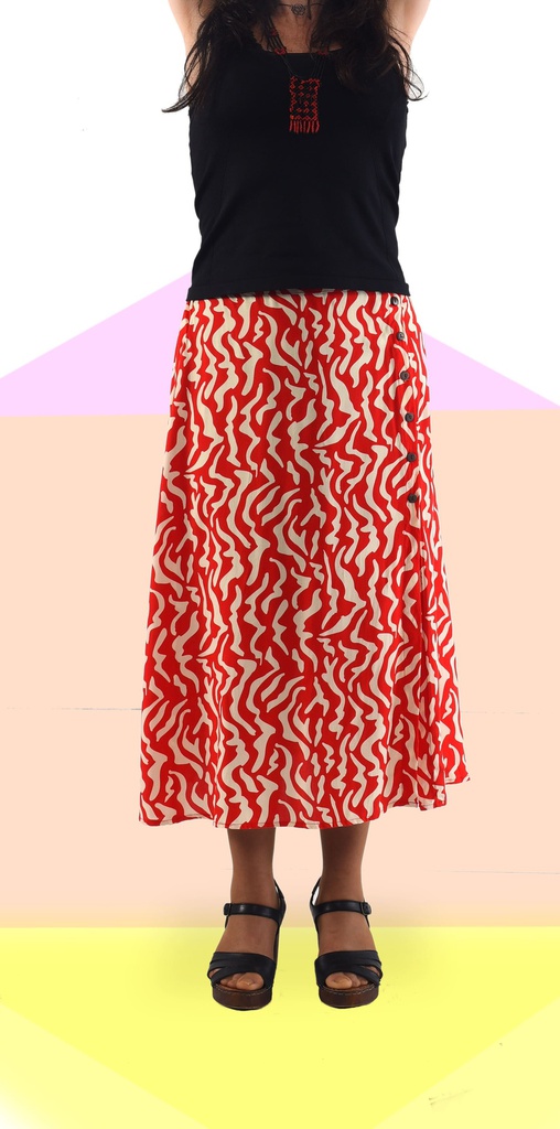 Falda Isfahán cebra roja