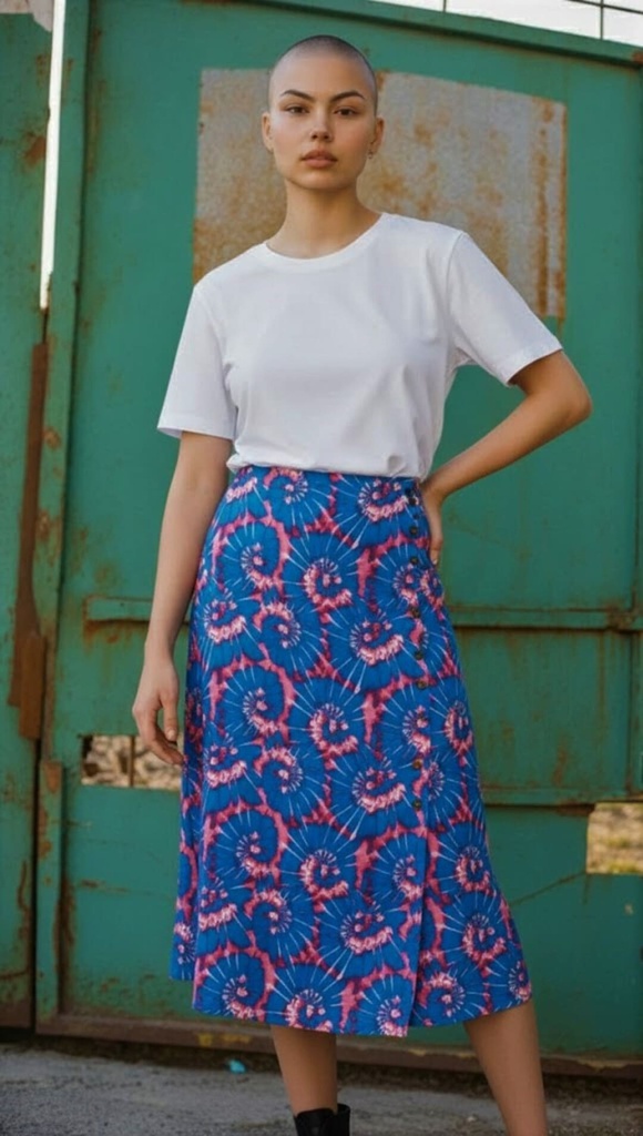 Falda Isfahán Tye Dye azul