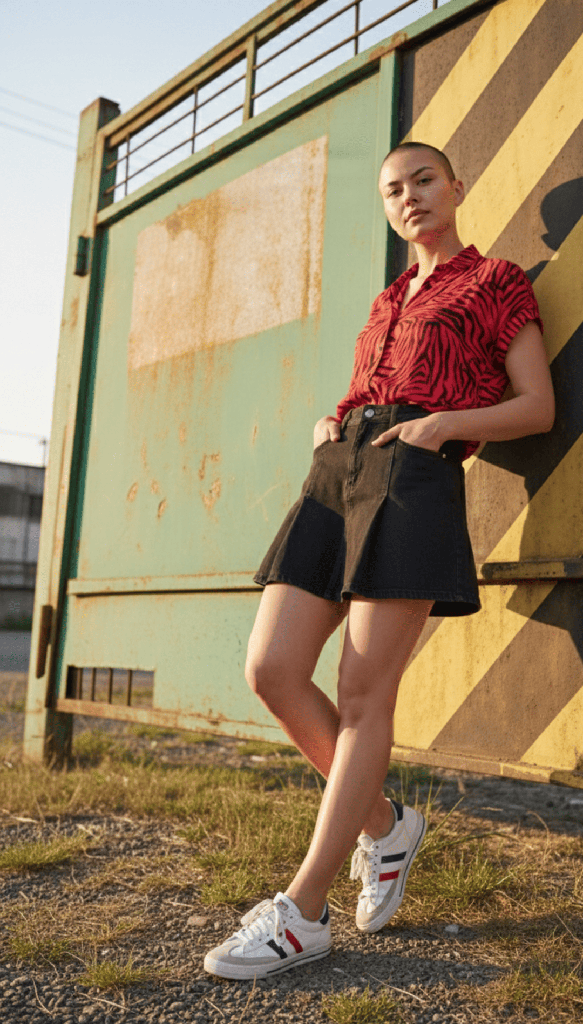 Camisa Hatta Cebra rojo