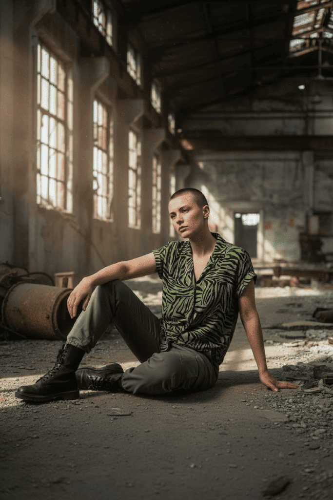 Camisa Hatta Cebra verde