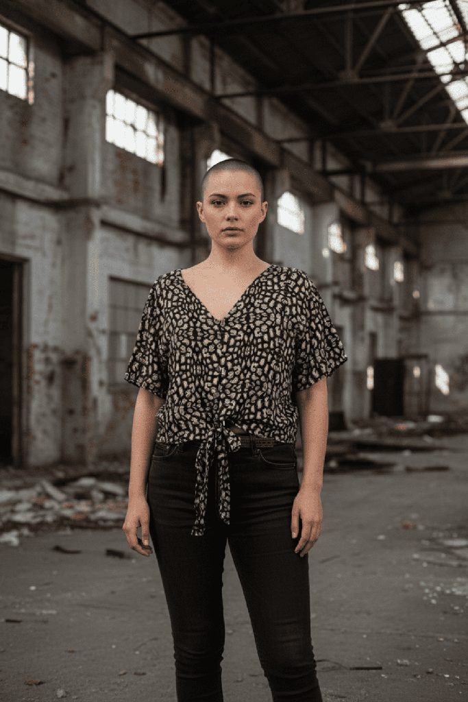 Camisa Alnif animal print negro