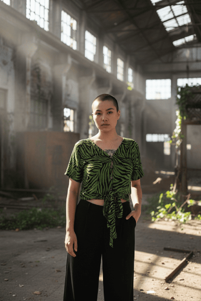 Camisa Alnif cebra verde