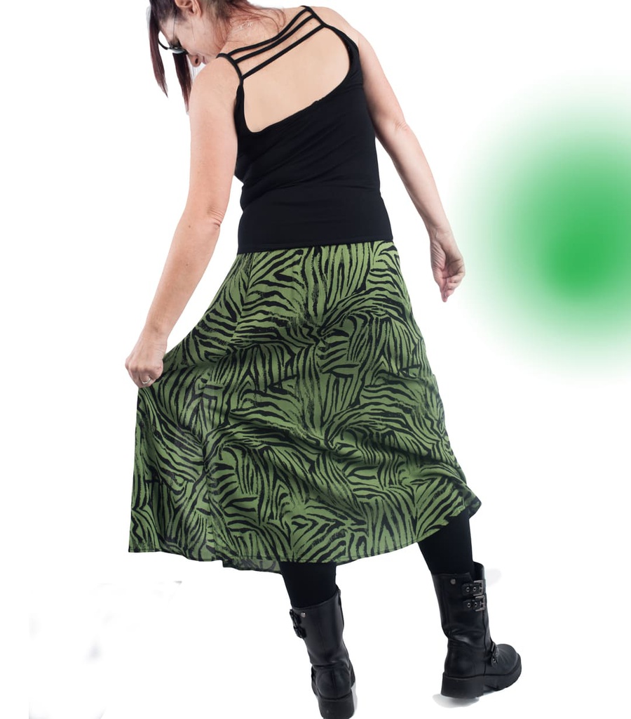 Falda Isfahán cebra verde