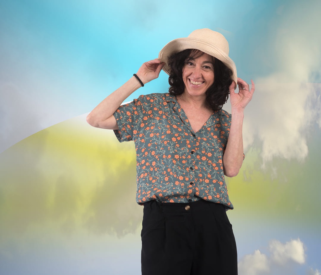 Camisa Song Kol flores verde