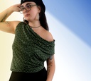 Camiseta cuello drapeado  Misr rombos retro (copia)