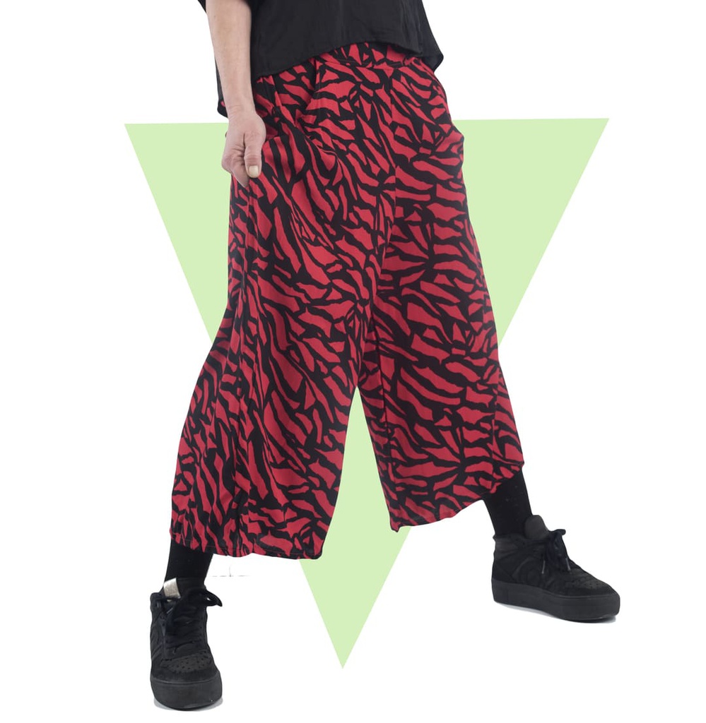 Pantalón pirata Célebes rojo cebra