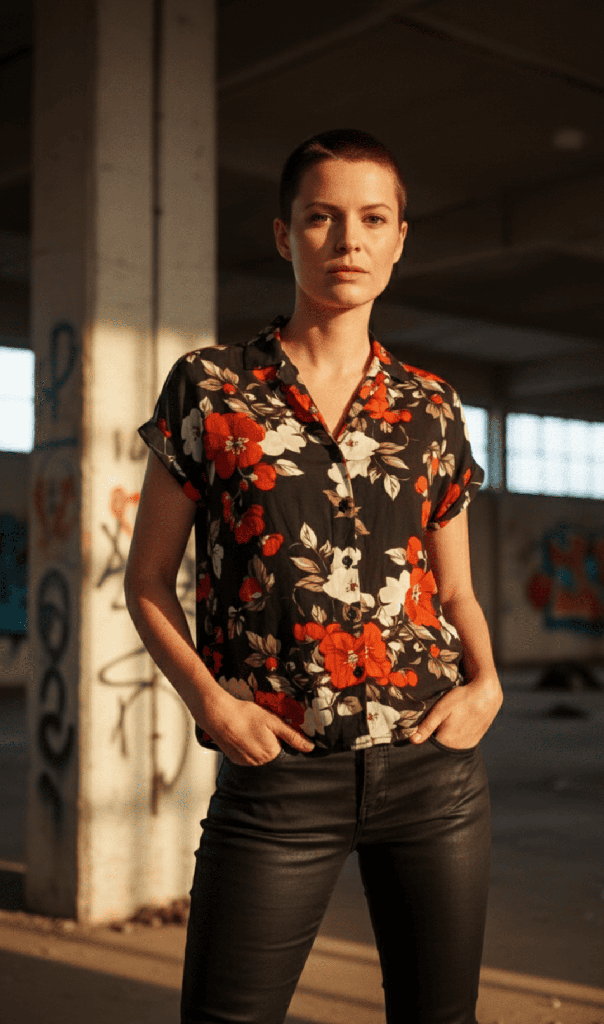 Camisa Hatta flores japo