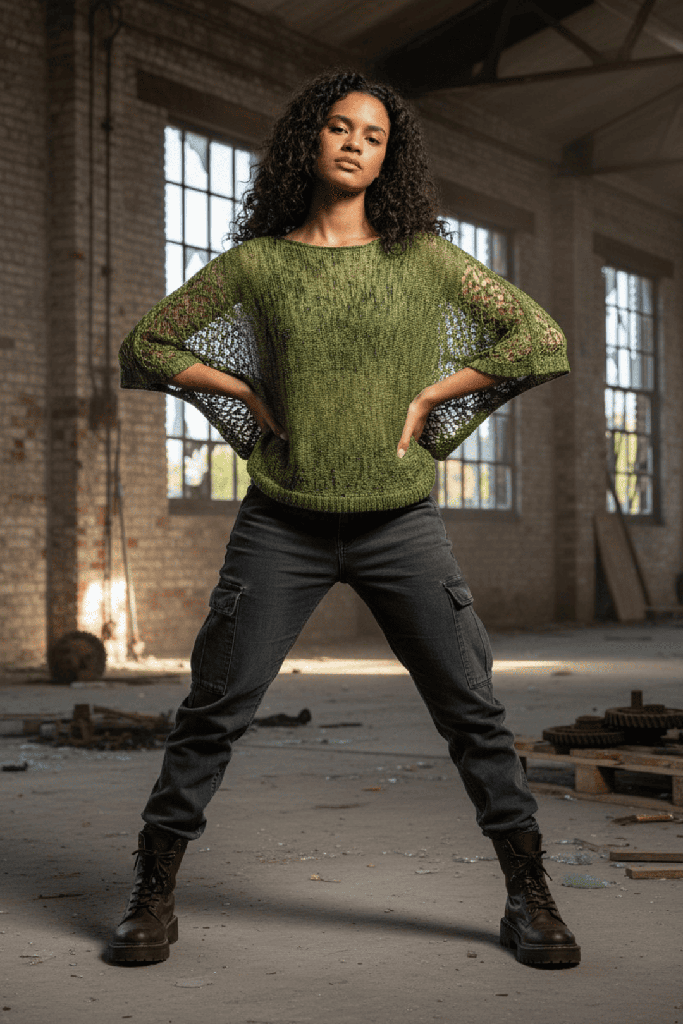 Top ganchillo Mansuar verde