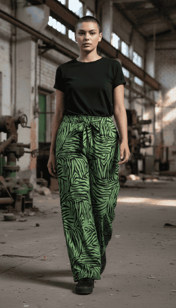 Pantalón Paniki cebra verde