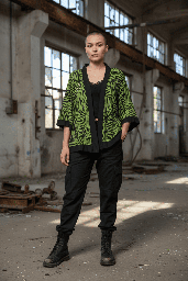 Kimono Tajogaite cebra verde