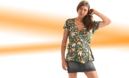 Blusa Ararat turquesa hojas