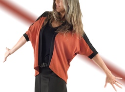 Chaqueta kimono Lipari color teja